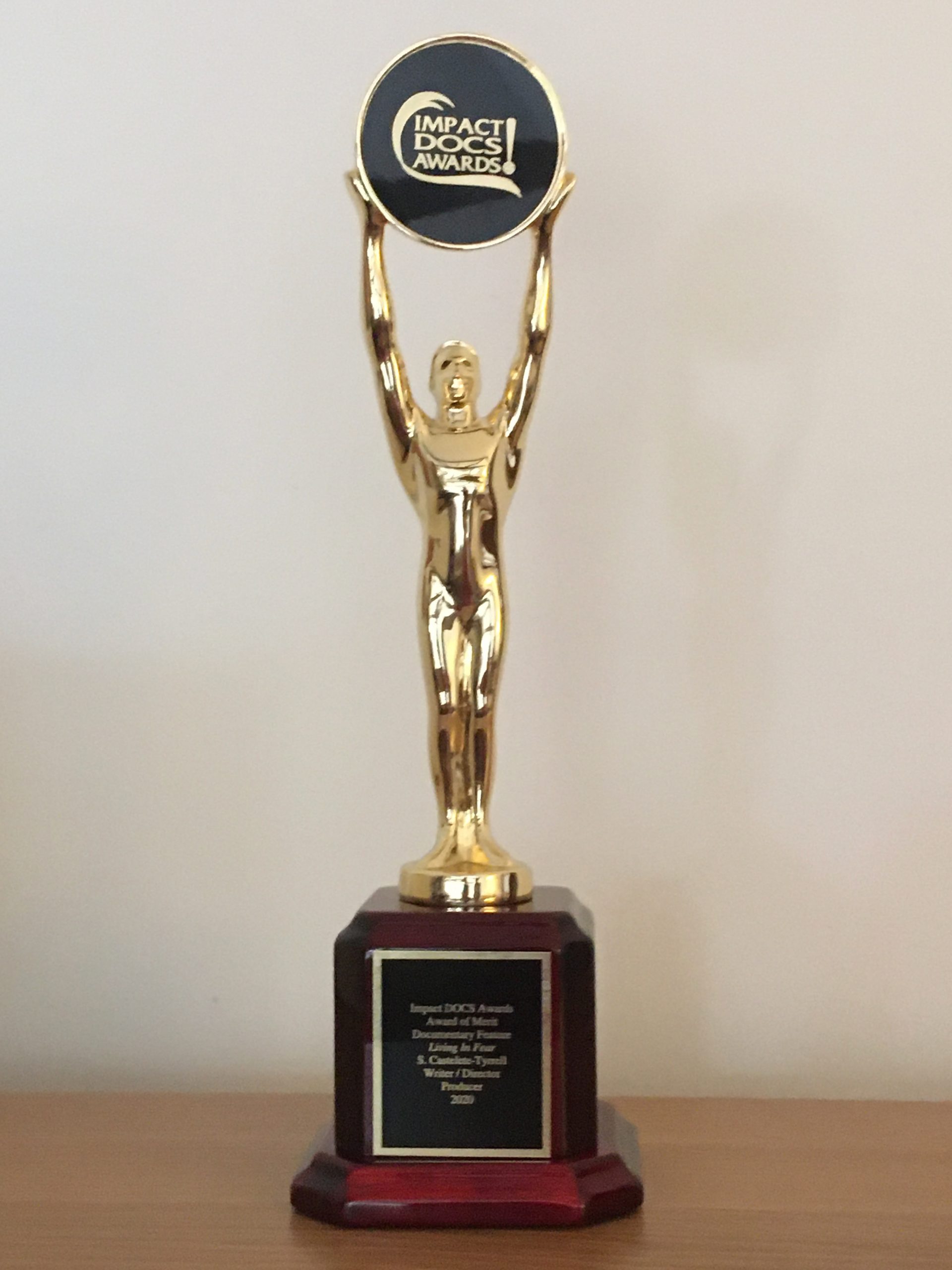 Statuette award from the Impact Docs Awards Statuette award from the Impact Docs Awards